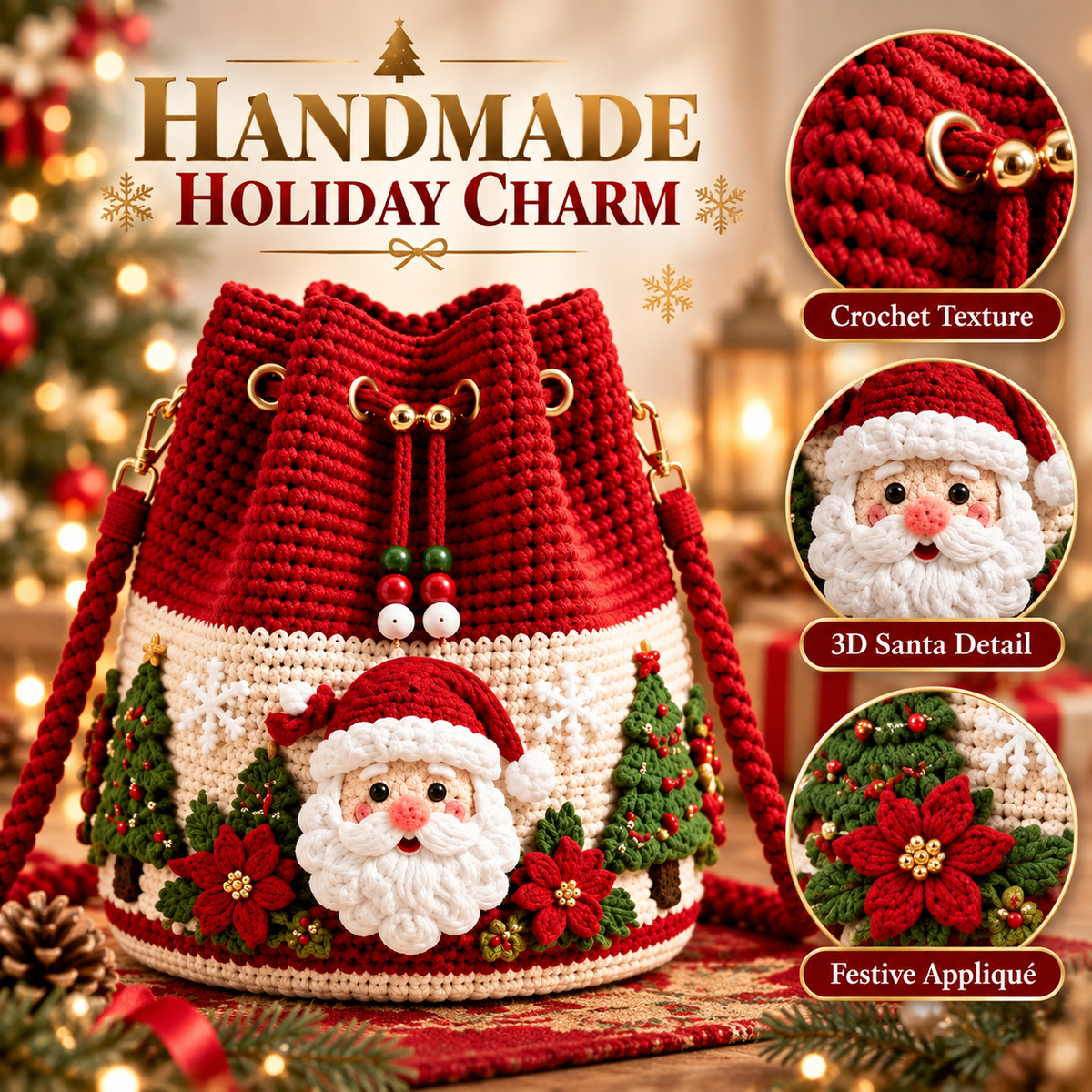 🎁Handmade Christmas Crochet Bag Collection – One for You, One to Gift