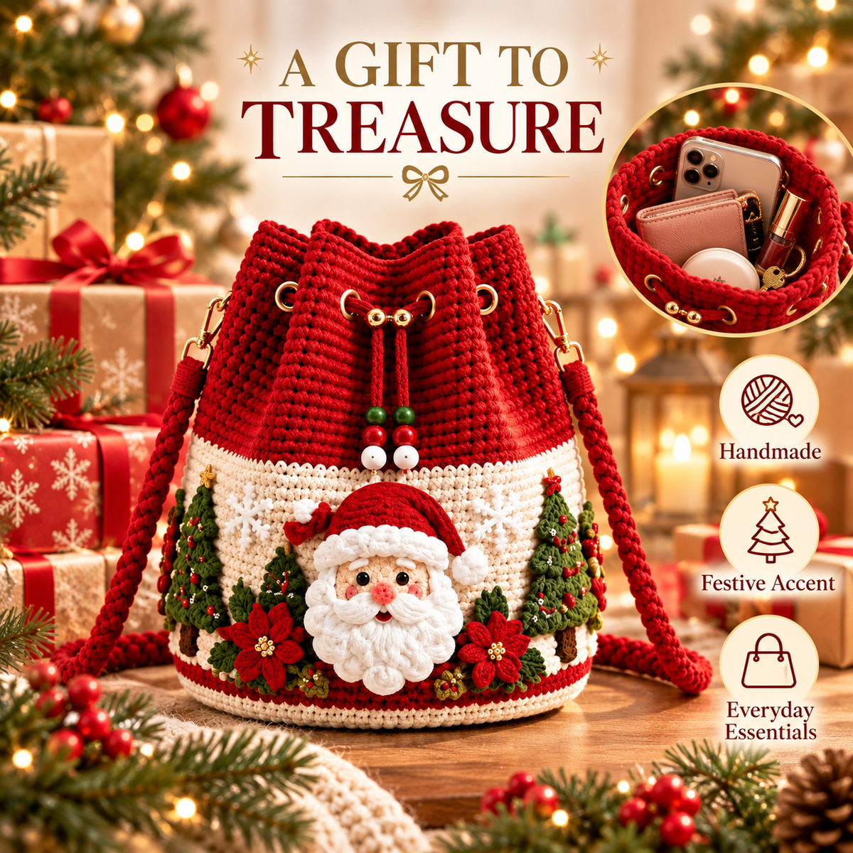 🎁Handmade Christmas Crochet Bag Collection – One for You, One to Gift