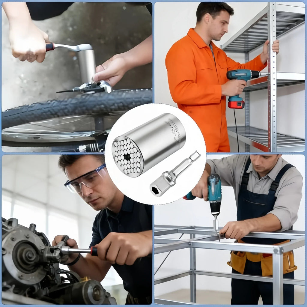 One Socket Fits 7–19 mm Nuts & Bolts
